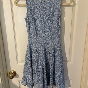 Blue Lace Sleeveless Dress